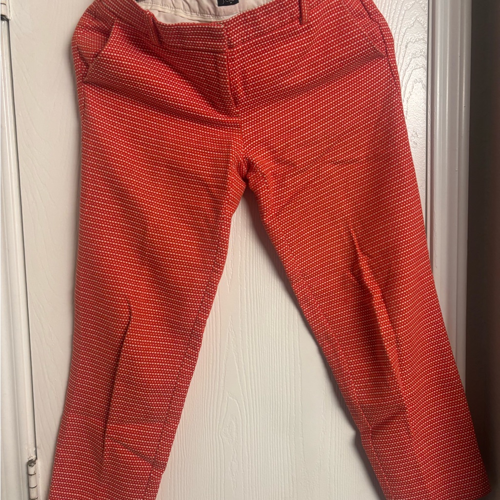 Orange And White Patterned Pants
